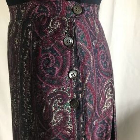 Blue & purple pleated paisley skirt - Picture 3 of 3